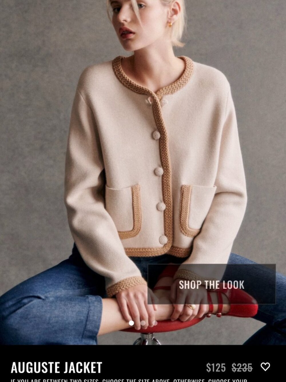 NWT Sezane Auguste Jacket Vanilla Biscuit Size XXS - Picture 1 of 9